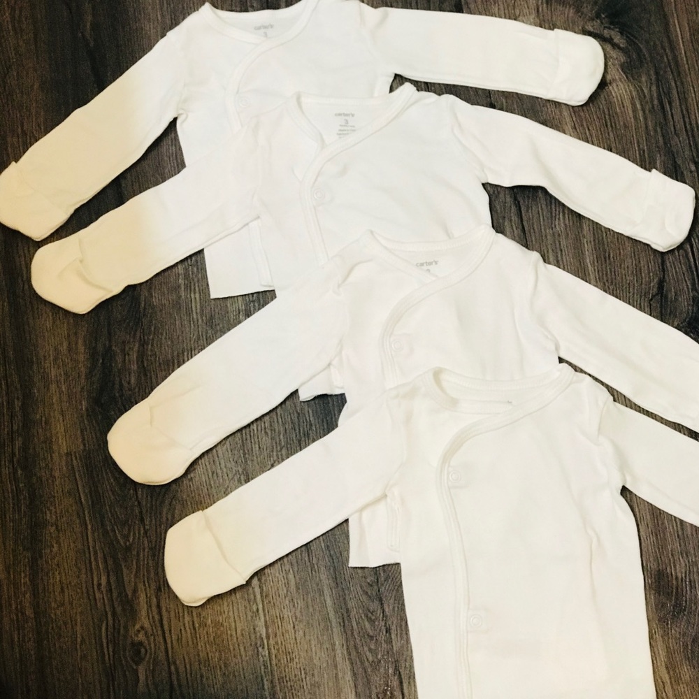Carter's 4-Pack Side-Snap Long-Sleeved Tees - 3 M.